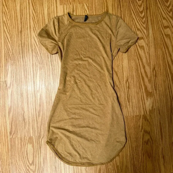 brown high neck maxi dress keegan chestnut faux suede dress  Twigs